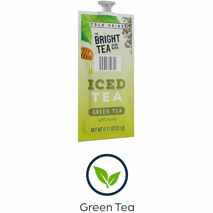 Flavia Bright Tea Co. Iced Green Tea With Honey Freshpacks works only with Flavia Brewers (Case of 100)