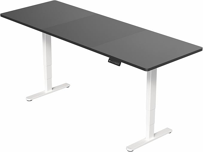 VIVO Electric 83 x 30 in Dual Motor Sit Stand Desk, Memory Height Adjustment, 2B Series, Black Top White Frame, DESK-KIT-2W8B