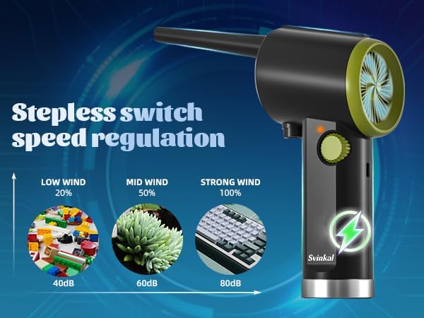 Compressed air Duster Electric, Computer air Blower Gun, air Blower for Computer Keyboard, Cordless air Duster, for Cleaning Camera Toys Greenery Computer Keyboard, etc(Brushless Motor)