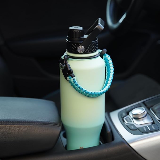 BJPKPK Insulated Water Bottles with Straw Lid, 35oz Metal Water Bottle with 2 lids & Paracord Strap, Double Wall Stainless Steel Vacuum Tumblers, Cups, Mugs, Thermo for Hot& Cold Drinks, Mint