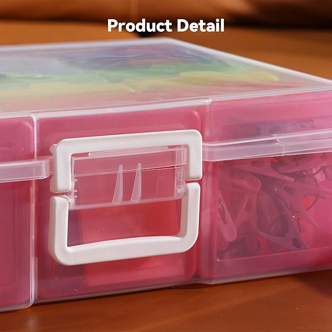novelinks Stackable Plastic Clear Storage Box Containers with Latching Lid - Art Craft Supply Organizer Storage Containers for Pencil Box,Crayon, Jewelry (18 Pack Colorful Small)
