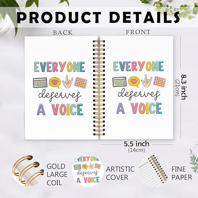 dvhdajed Everyone Deserves a Voice Mental Health Journaling Notebooks, Therapy Therapist Journal Spiral Notebook for Women, Mental Health Pathologist Office School Supplies Gifts, 5.5x8.3 In