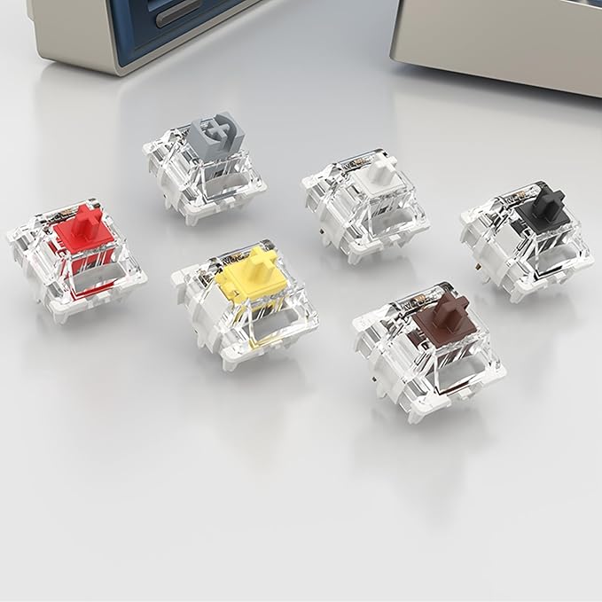 GATERON G Red Pro V3.0 Pre-lubed 5pin Linear Switch for SMD RGB MX Mechanical Gaming Keyboard Switches (110 Pcs-5pin, Red)