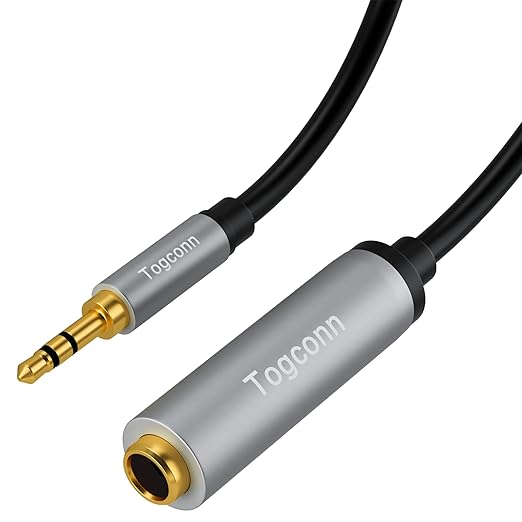 3.5mm to 6.35mm Stereo Audio Cable Adapter 0.6 Feet, 3.5mm 1/8 Inch TRS Male to 6.35mm 1/4 Inch Female Stereo Audio Converter Connector for Phone, Laptop, Headphone, Amplifier, Guitar, Speaker-2 Pack