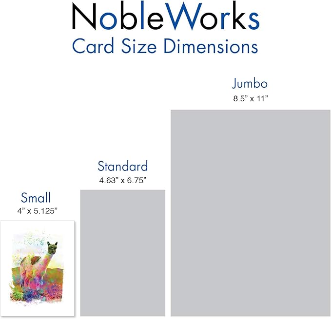The Best Card Company Assorted Animal Watercolor Blank Greeting Card Box Set - Incl. 10 Unique Notecards Designs + Envelopes for Thank You, Invitations - Funky Rainbow Llamas AM6862OCB-B1x10