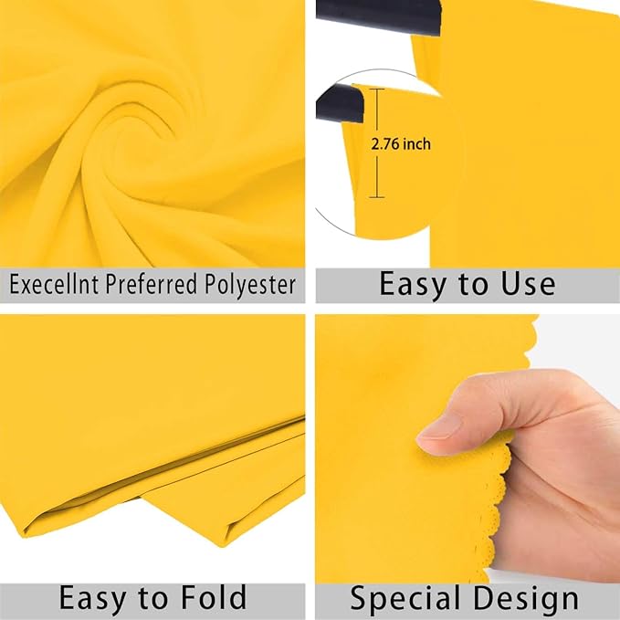 Yellow Photo Backdrop for Photoshoot Yellow Background for Photography Photo Backdrop Curtain for Party 10 x 10 FT