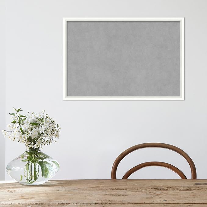 Amanti Art White Framed Magnetic Board 17x25 Medium Vision Board for use with Magnets, 100% Metal Sheet to Display Items as Office Decor or for Home Organization in mudroom, Kitchen or Kids Room