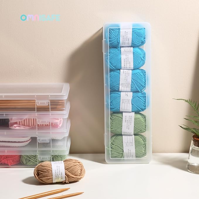 6 Pack Large Plastic Hobby Art Craft Organizer,Clear Plastic Storage Containers with Latching Lid, for Pencil Box, Lego, Crayon