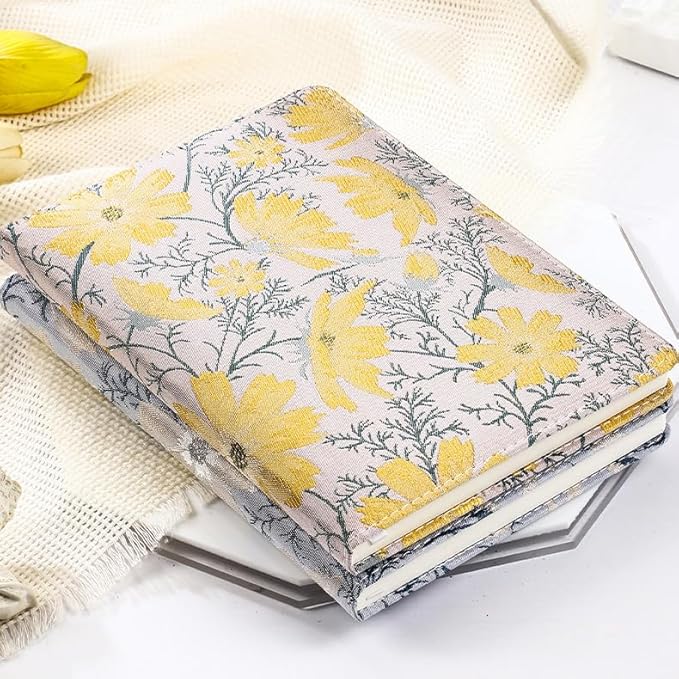 ipoul Flower Notebook, Hardcover, A5, 6x8, Lined Pages, Lay-flat, Beautiful Journal for Women, Daisy Gifts, Personal Notebook, Dream Journal, Self Care Journal