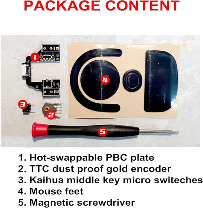 Hot-Swap Micro Switch PCB Kit for Logitech G Pro X Superlight 2 GPX 2 GPW 3 Mice – ENIG Gold Pads, 6-Claw Clamps | Fix Double-Click & Customize Clicks
