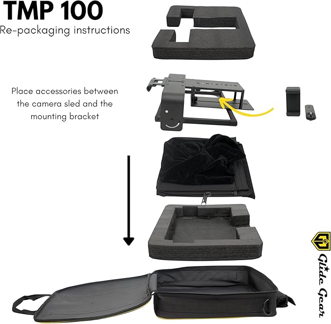 Glide Gear TMP 100 Teleprompter – DSLR, Tablet, Smartphone – 12" Glass, Carry Case, No Assembly
