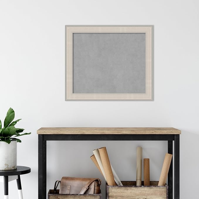Amanti Art White Framed Magnetic Board 24x28 Medium Vision Board for use with Magnets, 100% Metal Sheet to Display Items as Office Decor or for Home Organization in mudroom, Kitchen or Kids Room