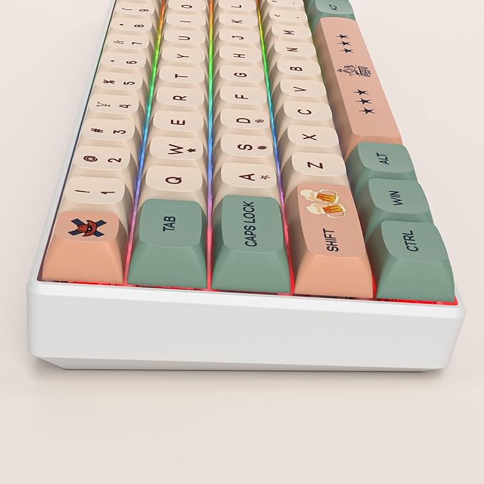 Guffercty kred 136-keycaps XDA Profile PBT Keyboard Key caps Full Set, Custom Keycaps Dye Sublimation for 61/68/84/87/108 Mechanical Keyboard (Cowboy)