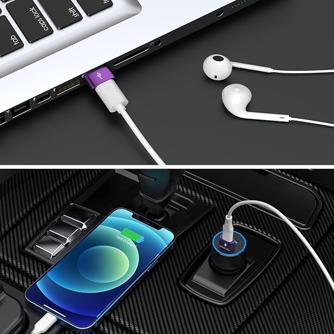 JXMOX USB to USB C Adapter 4-Pack,USB C Female to A Male Charger Type C Converter for Apple Watch Ultra iWatch 7 8 SE,iPhone 16 15 14 13 12 11 Plus Pro Max,AirPods,iPad Air,Samsung Galaxy S23 S22 S21