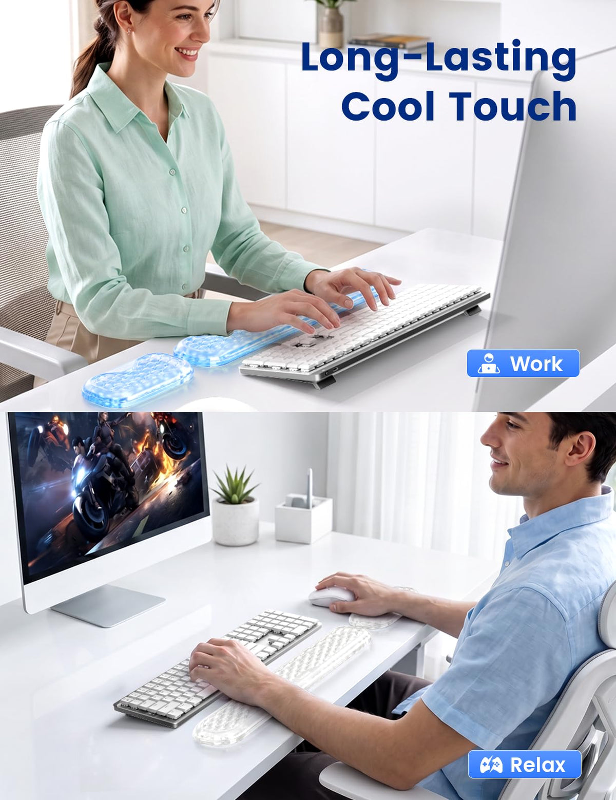 Vaydeer Gel Wrist Rest Set for Keyboard and Mouse, Ergonomic Wrist Support