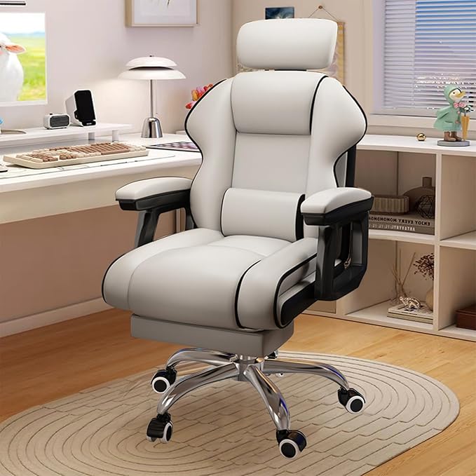 Executive Office Chair Reclining with Footrest Ergonomic Computer Desk with Lumbar Support Big and Tall Home High Back Gaming Chair for Office Home Study