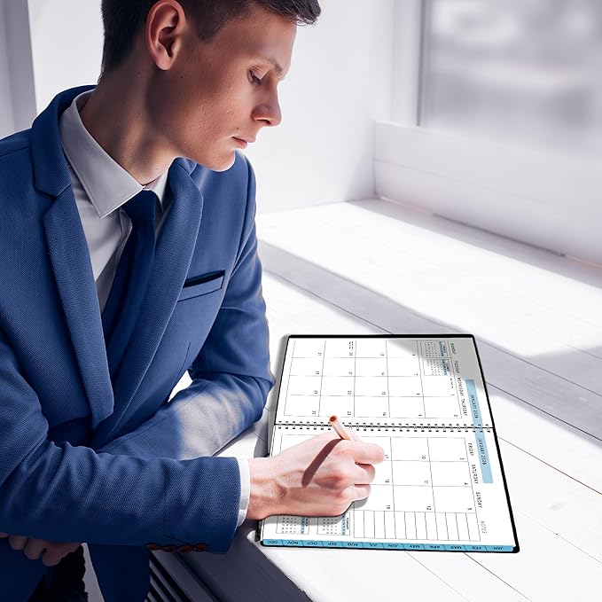 Ensight 2026 Appointment Book and Planner 6.5" x 8.5" Large Hourly Weekly Daily Schedule Book with Tabs, 30 Minute Time Slots, Blue Calendar Organizer Jan 2026โDec 2026 Appointment Planner - Blue