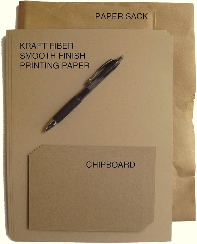 25 Brown Kraft Fiber 80# Cover Paper Sheets - 8" X 10" (8X10 Inches) Photo|Picture-Frame Size - Rich Earthy Color with Natural Fibers - 80lb/Pound Cardstock - Smooth Finish