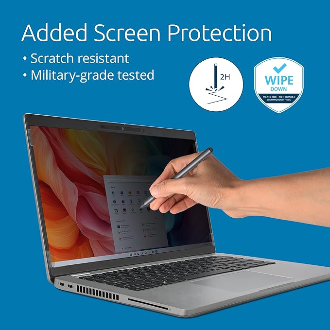 Kensington High Clarity Privacy Screens Filter for 14 inch 16:9 Laptops, Easy Installation Privacy Filter, Anti-Glare, 2H Hardness Protection, Compatible with HP Lenovo Samsung Asus HC140A169A