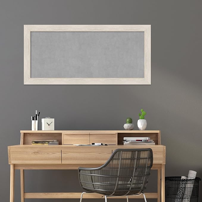 Amanti Art White Framed Magnetic Board 25x53 Oversize Vision Board for use with Magnets, 100% Metal Sheet to Display Items as Office Decor or for Home Organization in mudroom, Kitchen or Kids Room