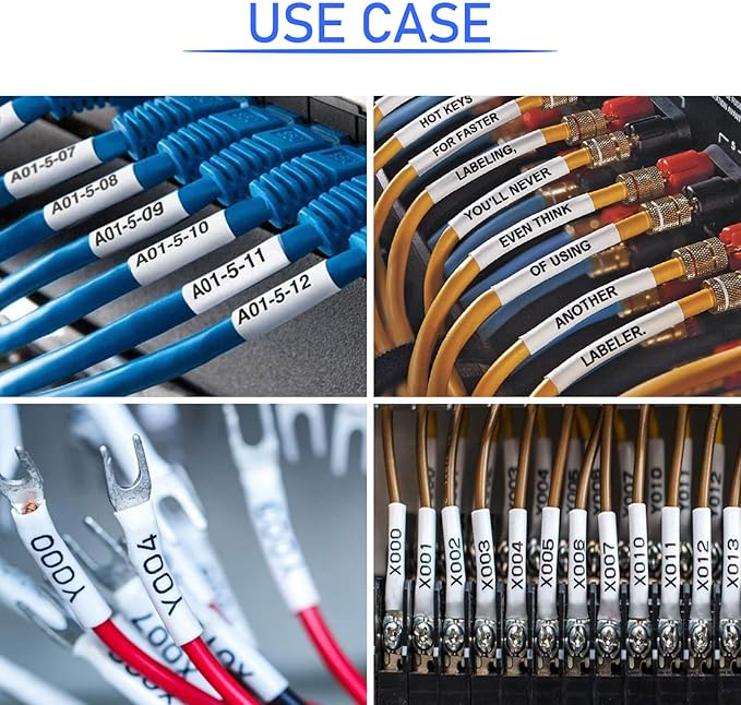 3PK HSe-211 Heat Shrink Label Compatible for Brother Ptouch Heat Shrink Tubing HSe211 HS-211 HS211 Black on White 5.8mm 0.23'' for Wire Cable for PT-E300 PT-E800W PT-H75 PT-H300 PT-H300LI