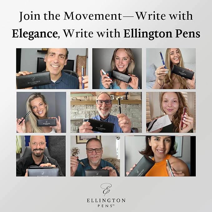 Ellington Pens Luxury Fountain Pen Set - Smooth Fine Nib - Includes 3 Ink Cartridges, Refillable Ink Converter, Gift Box- Fountain Pens For Writing, Calligraphy, Journaling, Sketching (The Nautilus)