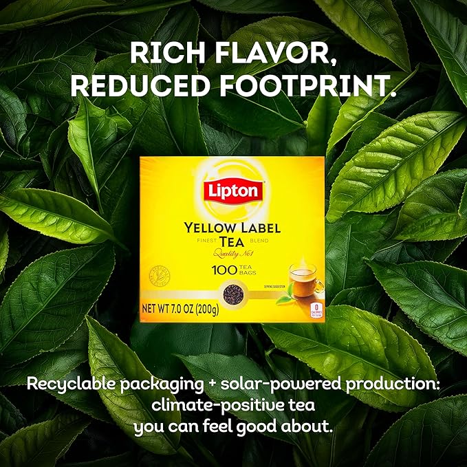 Lipton Yellow Label International Blend | Black Tea | Premium Tea | Lipton Tea Bags | 200 Grams (Pack of 2)