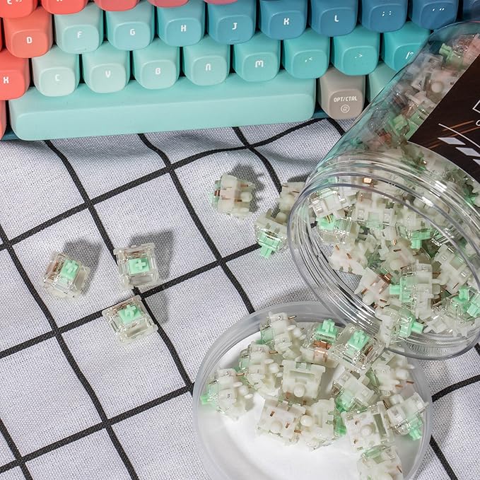 Gateron Baby Kangaroo 2.0 Keyboard Switches,Pre-lubed 59gf 5-Pin Heavy Tactile Switches with Light Guide Pole/Dual-Stage Spring/Enhanced Pin/Fast Typing for MX Mechanical Gaming Keyboard(90Pcs)