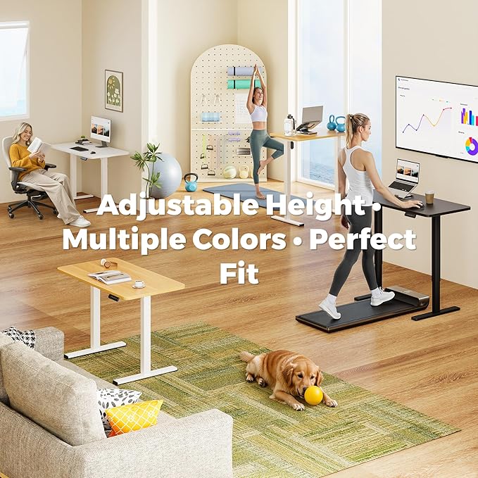 One-Piece Standing Desk 40 x 24 Inches, Small Adjustable Height Desk for Small Space Electric Sit Stand Desks Home Office Computer Workstation, White
