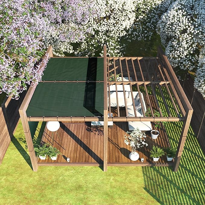 ColourTree Customized Size 6' Black and White Fence Screen Privacy Screen Heavy Duty Cable Zip Ties Included