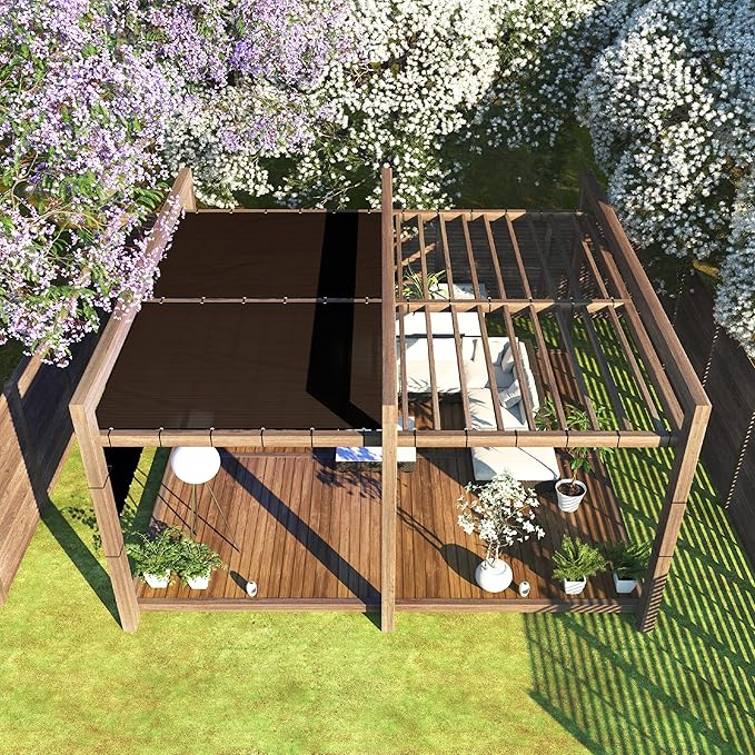 ColourTree Customized Size 6' Black and White Fence Screen Privacy Screen Heavy Duty Cable Zip Ties Included