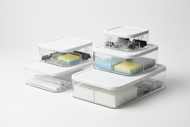 Organization Desktop Storage Boxes with lids plastic