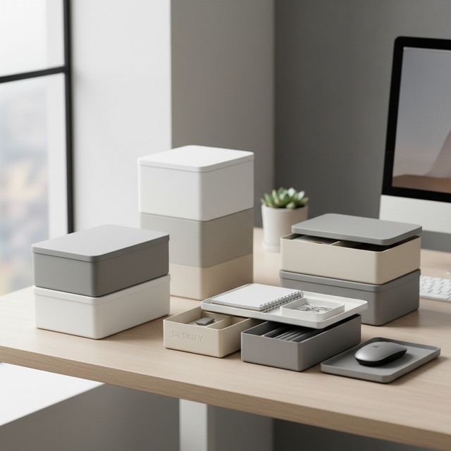 Organization Desktop Storage Boxes with lids
