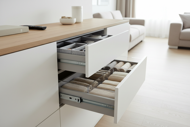 Organization Hidden Storage Slide-in drawers