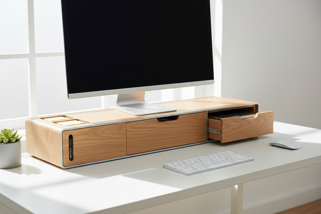 Organization Hidden Storage Under-monitor storage