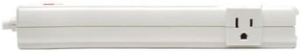 Tripp Lite 7 Outlet Surge Protector Power Strip, 12ft Long Cord, Right-Angle Plug, Fax/Modem Protection, RJ11, $50,000 Insurance (SUPER6TEL12)