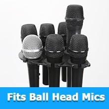 Joyvio Multi Mic Holder for Wired and Wireless Mics, Organizes Up to 7 Mics, Aluminum, Black