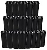 Coolcap 16 oz PLA Black Compostable Cups 100 Packs Heavy Duty Biodegradable for Coffee Shops Food Trucks Takeout