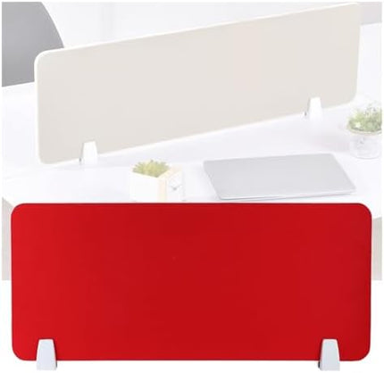 Red Acoustic Desk Divider - Freestanding Soundproof Privacy Panel for Office Workstation, 120x30cm, Effective Noise Reduction, Modern Desk Separator Screen
