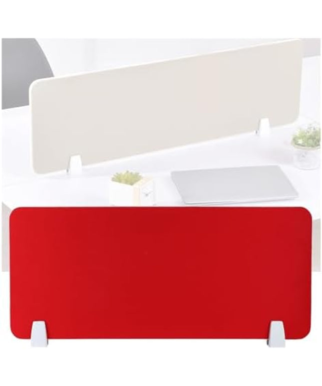 Freestanding Acoustic Desk Divider - Soundproof Privacy Panel for Office Workstation, 120x30cm Red Separator Screen - Enhance Focus & Productivity