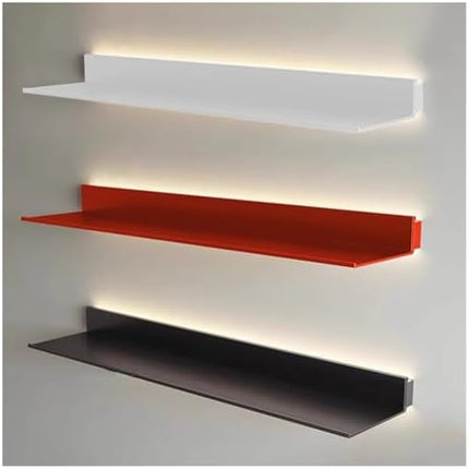 LED Floating Wall Shelf with Built-in Lights - Illuminated Display Shelf for Home Bar, Kitchen, Living Room Storage, Modern Decor, Stylish Wall-Mounted Shelving Unit