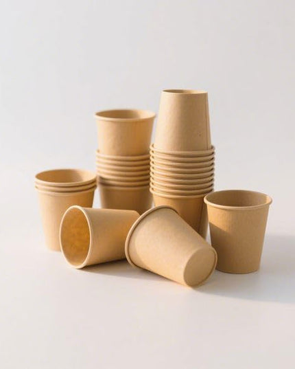 Coolcap 5 oz 300 Pack Disposable Coffee Cups, Bulk Brown Disposable Paper Cups, Coffee Cups for Hot Tea, Chocolate and Cold Drinks