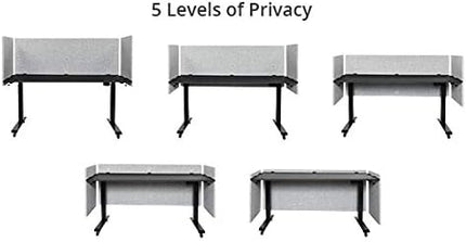 Stand Up Desk Store ReFocus Clamp-on Acoustic Desk Divider Privacy Panel That Reduces Noise and Visual Distractions (Cool Gray, 59" x 23.6", 23.6" x 23.6", & 23.6" x 23.6")