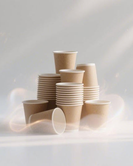 Coolcap 5 oz 600 Pack Disposable Coffee Cups, Bulk Brown Disposable Paper Cups, Coffee Cups for Hot Tea, Chocolate and Cold Drinks