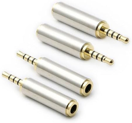 rgzhihuifz 3.5mm Female to 2.5mm Male Audio Adapter Converter Headphone 2.5mm to 3.5mm 3 Ring Jack Stereo or Mono 4 Pack
