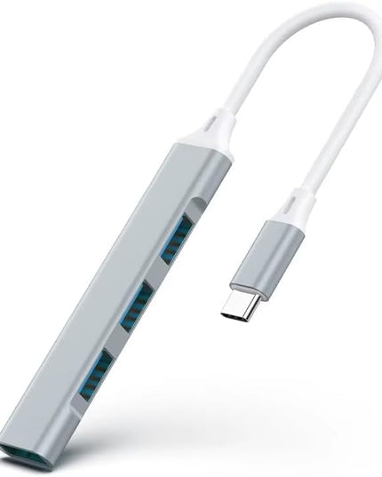 Mac USB C Adapter - Type C USB Adapter Hub with 4 Ports: 1 USB 3.0 + 3 USB 2.0, Ultra-Slim Aluminum Design, 5Gbps Transfer, Adapter for Mac USB C, Type C USB Hub (Grey)