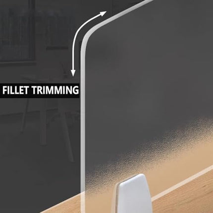 Desk DividersPrivacy Desk Divider 4mm Frosted Acrylic Panel Soundproof and Visual Distraction Shield for Office Desk Free Standingable,Frosted-60X50CM