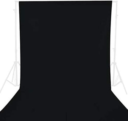 GFCC Black Backdrop Curtain - Polyester 6FT x 10FT for Wedding Party Banquet Fabric Backdrop