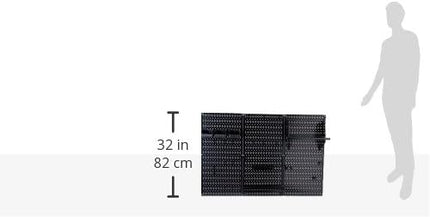 Wall Control Pegboard Organizer 4 ft. Metal Pegboard Standard Tool Storage Kit with Black Toolboard and Black Accessories