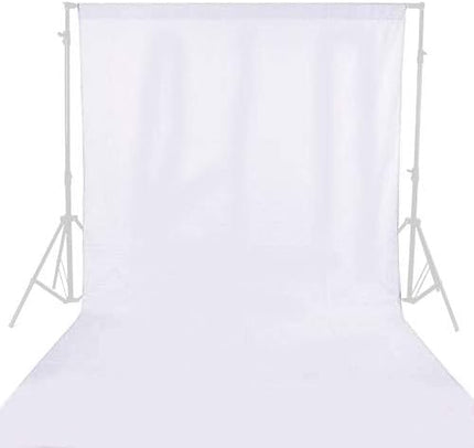 GFCC 6FT x 10FT White Polyester Backdrop Curtain for Wedding Party Banquet,Fabric Backdrop